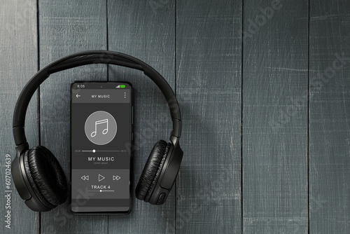 Music player in phone, wireless headphones and phone