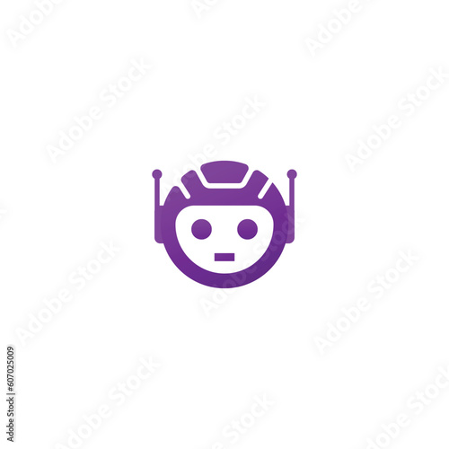 Chat Bot logo design concept. Virtual smart assistant Bot icon. Robot head with speech bubble. Customer support service Chat Bot. Vector illustration