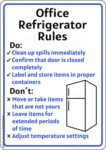 Office Refrigerator Rules Sign