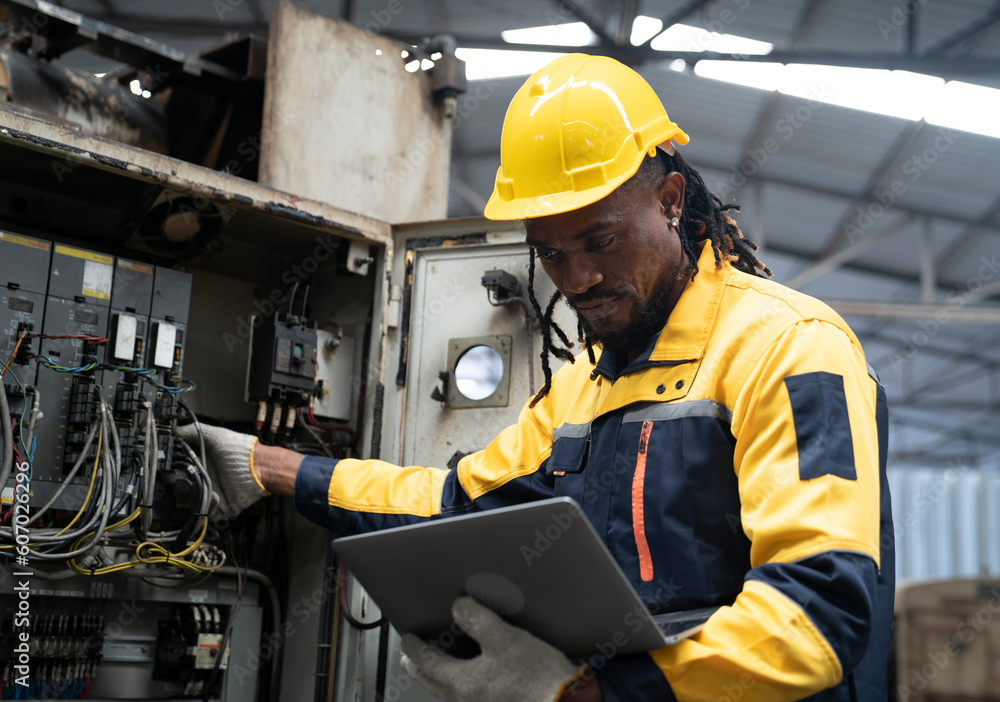 African engineer at factory African engineer at factory