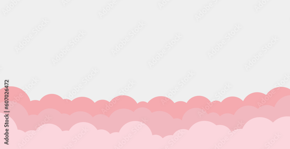 Pink clouds on a white background. Simple clouds banner design. Vector illustration. Pink clouds on a white background. Simple clouds banner design. Vector illustration.