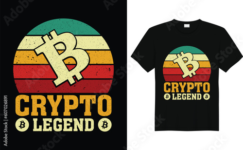Crypto legend,retro bitcoin crypto t-shirt design template,Funny Bitcoin shirt, crypto millionaire shirt hodl cryptocurrency tshirt, crypto shirt ethereum shirt, doge coin gift, dogecoin chainlink