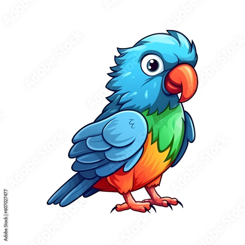 Feathered Delight  Charming Parrot Illustration in 2D