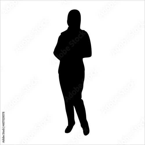 silhouette of office woman standing