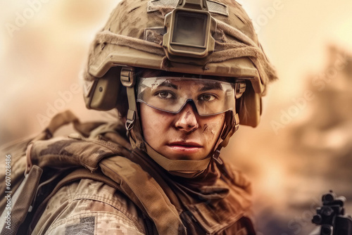 Soldier portrait created with Generative AI technology © Goffkein