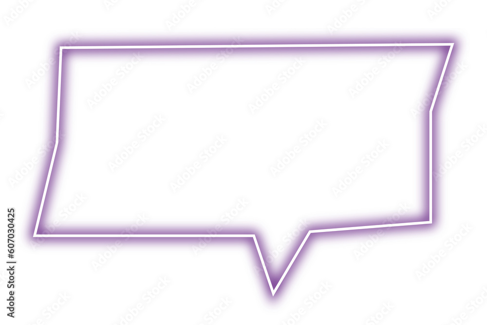 Neon chat bubble png. Glowing purple speech bubble on transparent background. Neon chat bubble png. Glowing purple speech bubble on transparent background.