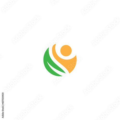 Abstract people logo design. Gym, fitness, running trainer vector colorful logo. Active Fitness, sport, dance web icon and symbol