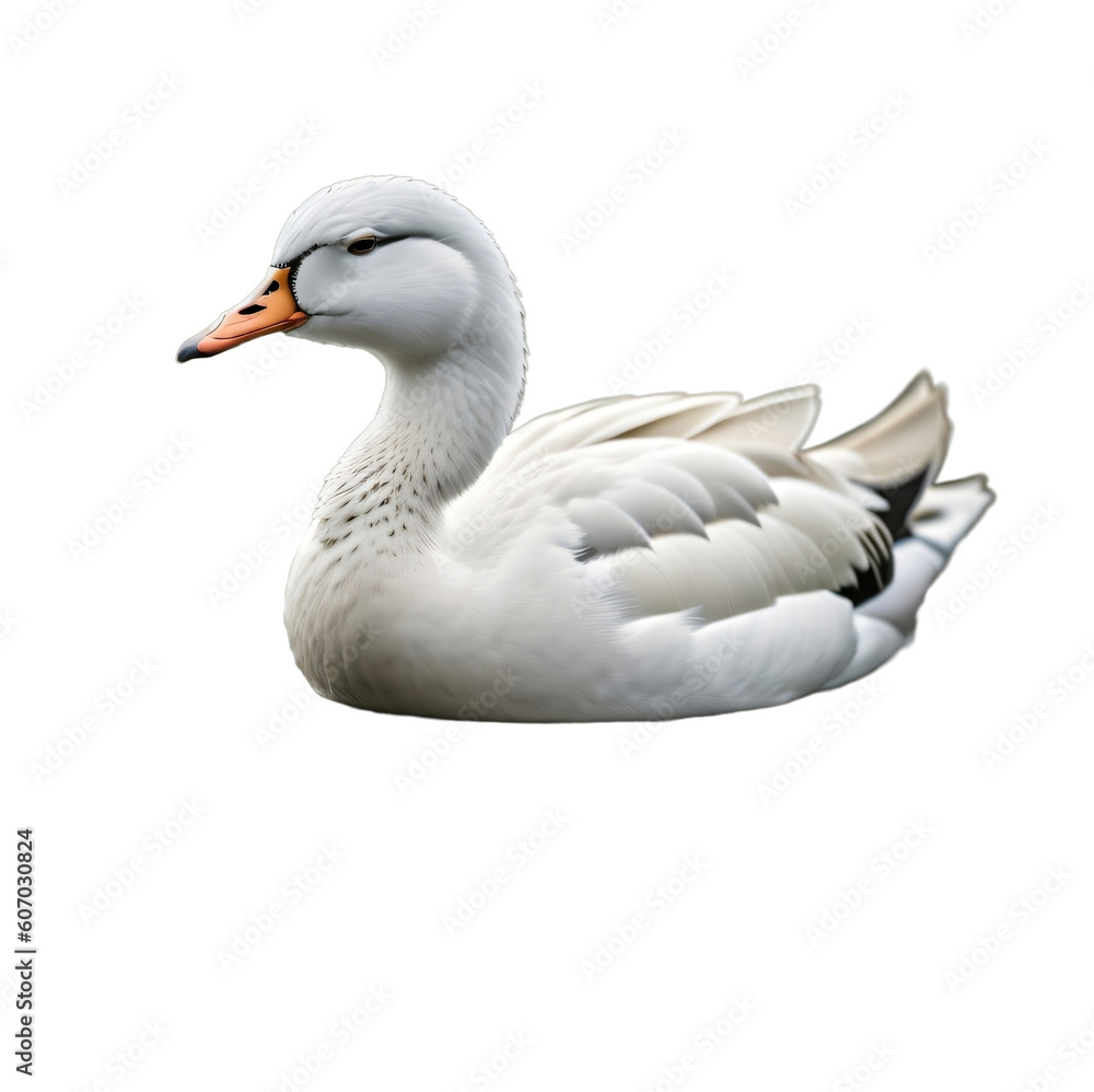 Beautiful duck swimming in the water, isolated, transparent background. PNG. generative ai Beautiful duck swimming in the water, isolated, transparent background. PNG. generative ai