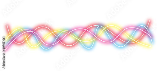 Neon bright lines png. Glowing colorful lines on transparent background.