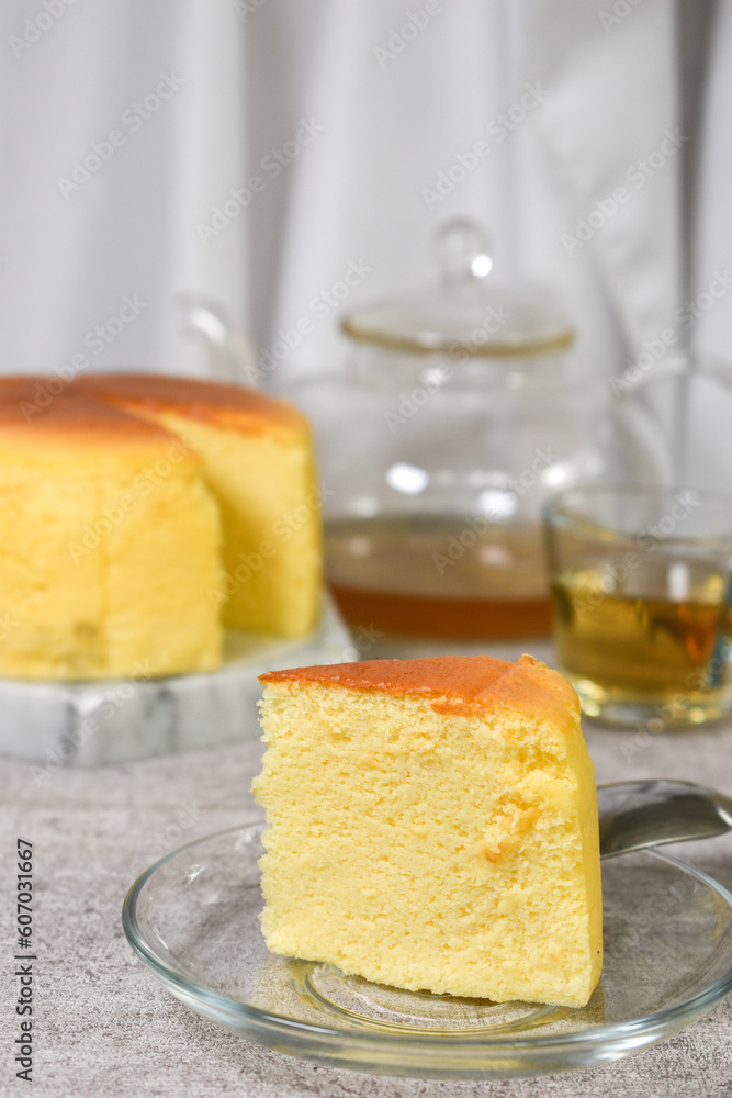 Slice of Cheese Lemoncake Close-up Slice of Cheese Lemoncake Close-up