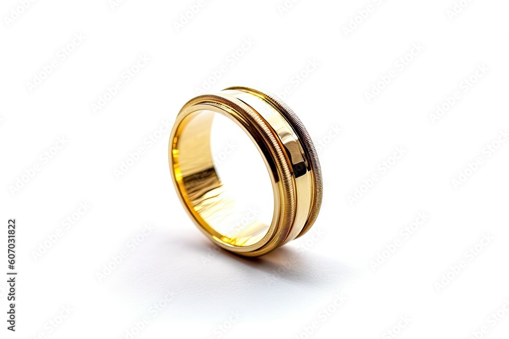 Luxurious Shiny Ring on Isolated White Background: Symbol of Modern Love and Romance Luxurious Shiny Ring on Isolated White Background: Symbol of Modern Love and Romance