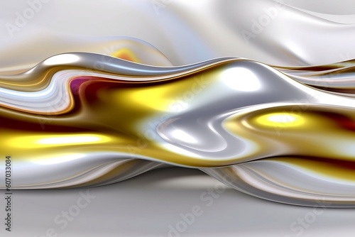 Liquid shapes abstract holographic 3D wavy background