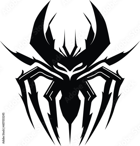 spider logo template spider icon flat spider, logotype concept symbol icon and spider silhouette, Spider tattoo design vector modern template