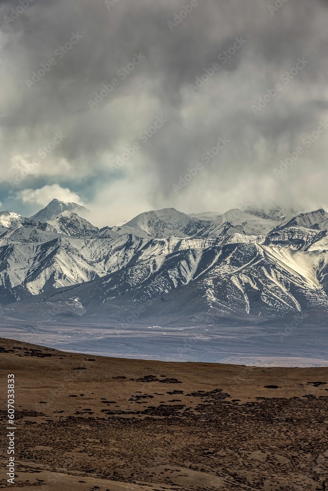 Mesmerizing topographic landscape of mountains in Zhada County, Ali Prefecture, Tibet, China