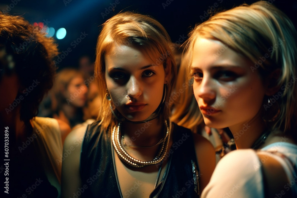 Portrait of a hot flirty girls partying at nightclub Generative AI Portrait of a hot flirty girls partying at nightclub Generative AI
