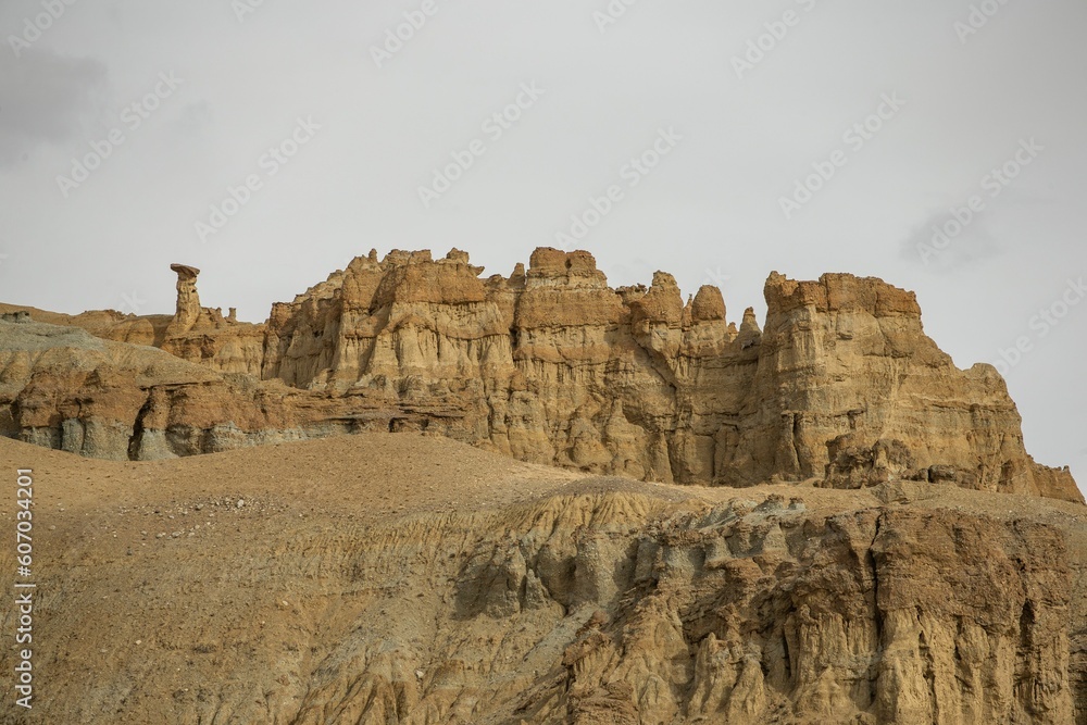 Beautiful landscape of the rocky mountains in Zada County, Tibet, China