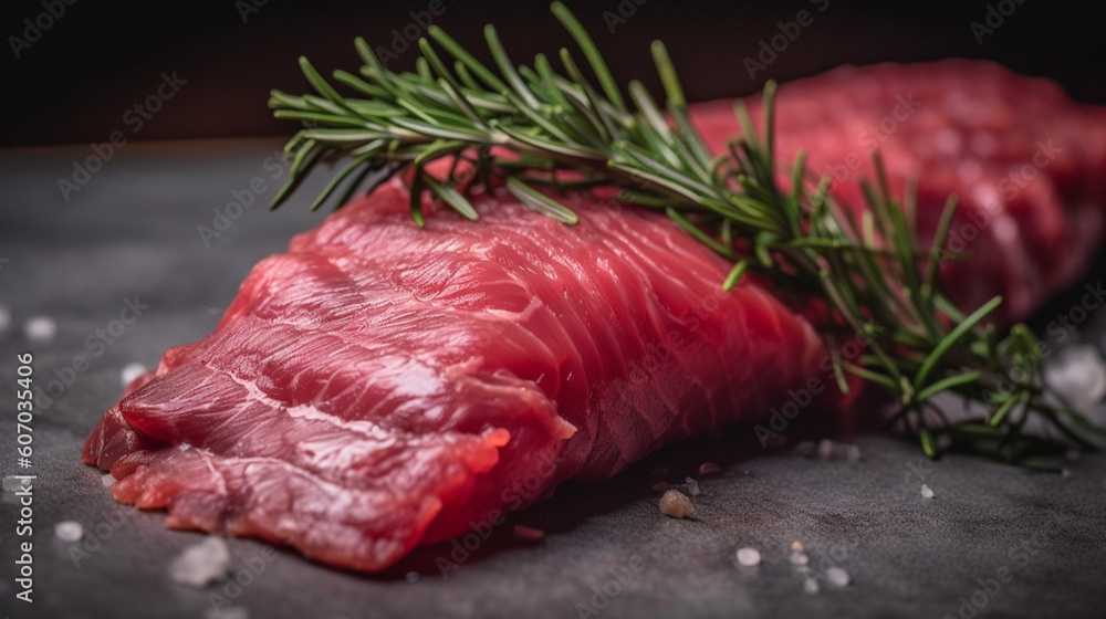 Delicious raw meat  Generative AI
