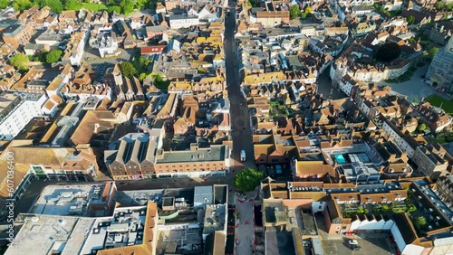 Canterbury High Street as seen by 4K Drone photo