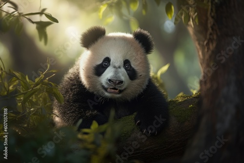 Adorable Giant Panda in the Forest © Arthur