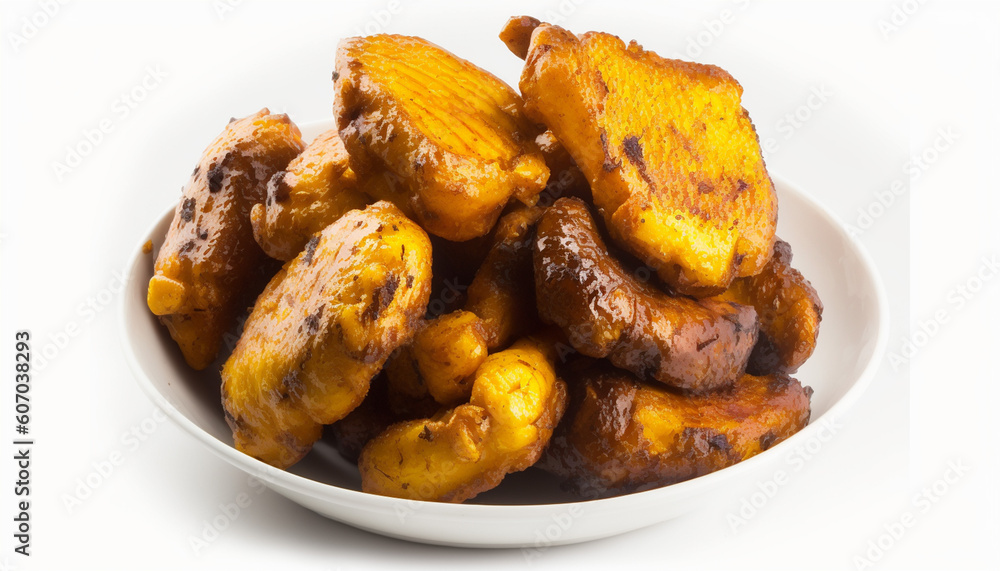 Nigerian dodo deep fried caramelized plantain Generative AI Nigerian dodo deep fried caramelized plantain Generative AI