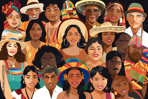 group of mexican people, diversity  Generative AI