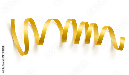 3d gold ribbons design. Golden ribbon isolated on white background.