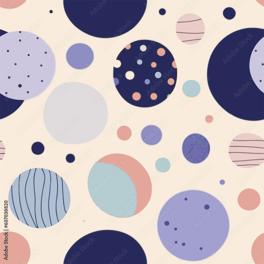 Colorful polka dot in hand draw doodle style and pastel color for seamless background Colorful polka dot in hand draw doodle style and pastel color for seamless background