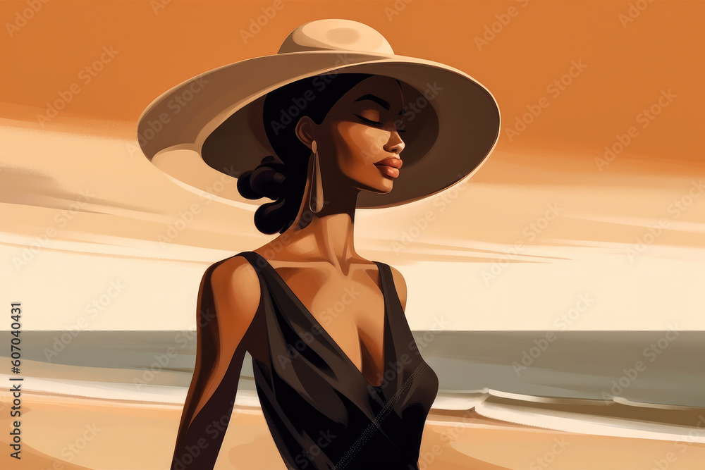 Φωτογραφία Abstract illustration of an african american woman at the beat