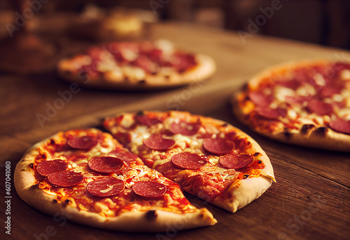 Delicious sliced pizza Generative AI