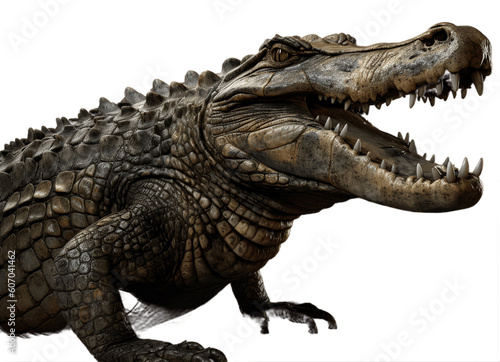 Big Crocodile open mouth isolated on white background