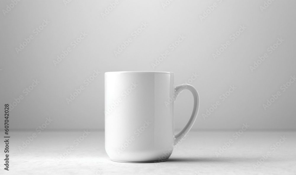 Fototapeta premium Empty Mug mock up for advertisement, photos, brands Generative AI