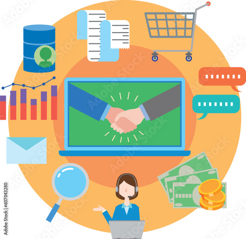 顧客関係管理CRMのイメージイラスト