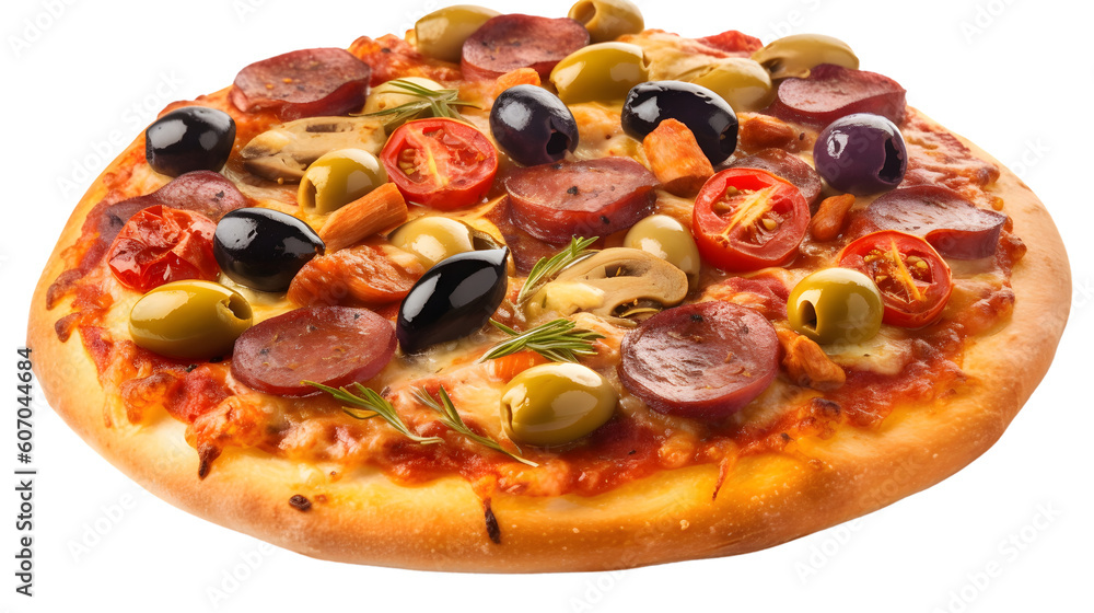 Delicious pizza with cheese and tasty combinations Delicious pizza with cheese and tasty combinations