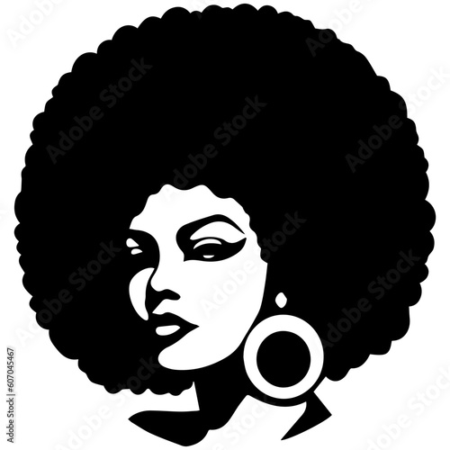 afro woman in vector design