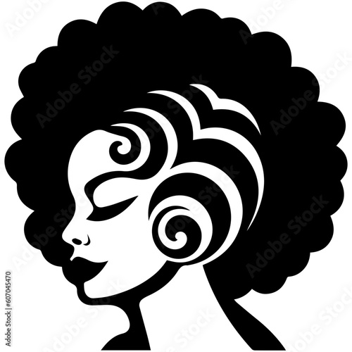 afro woman in vector design