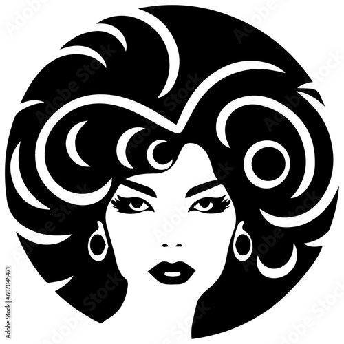 afro woman in vector design