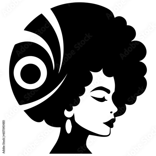 afro woman in vector design