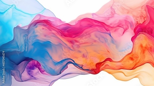 A liquid wave on an abstract background.  Watercolor style  Generative AI 