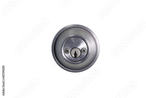door lock knob on white background