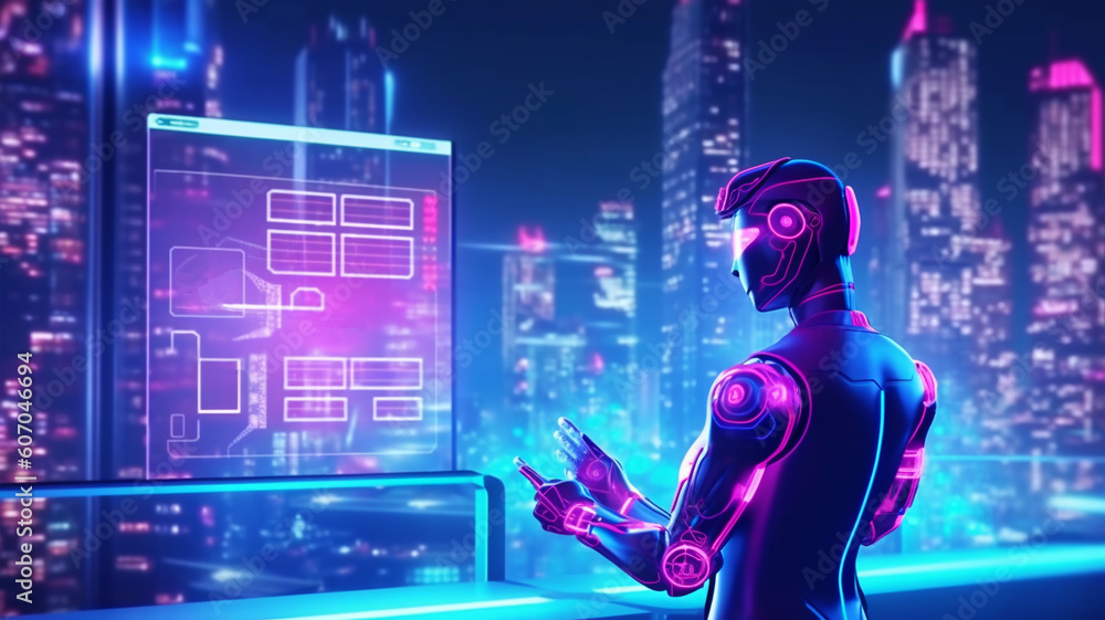 Robot, electronic and digital access, user authentication system, technology and cybernetics, cybersecurity, information security, encryption, data protection, Generated AI
