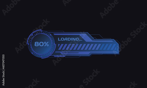 Hud futuristic progress bar sci fi interface vector