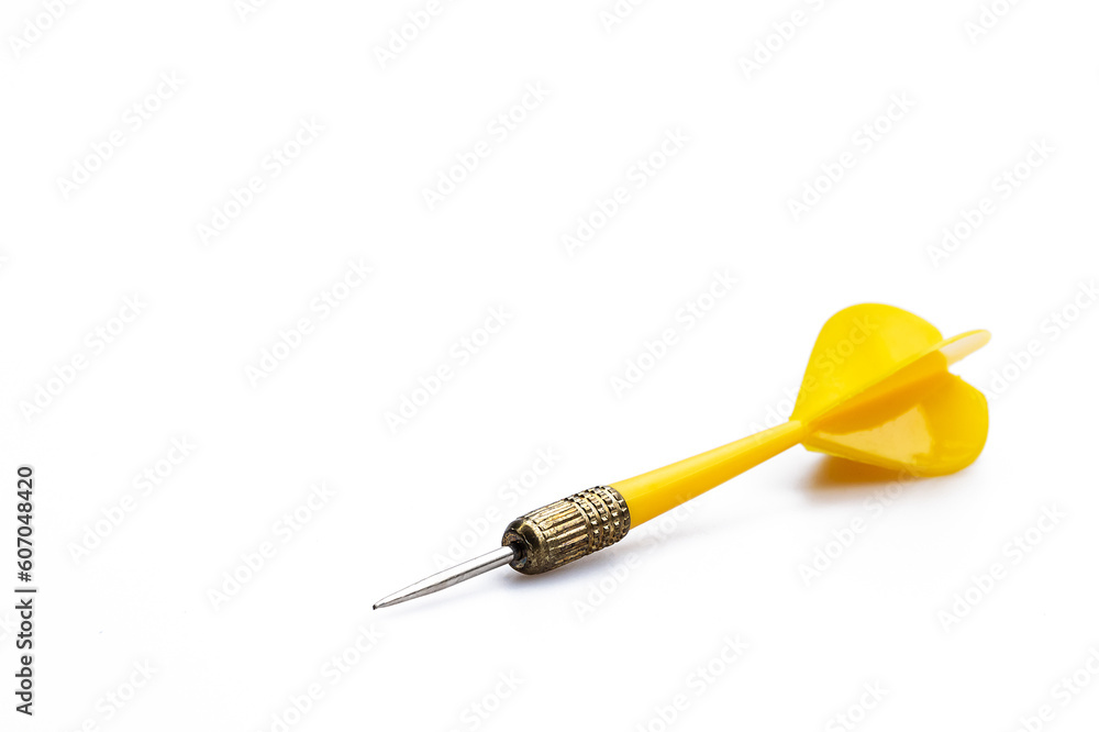 Yellow darts Isolated on white background, goal setting concept for success. Yellow darts Isolated on white background, goal setting concept for success.