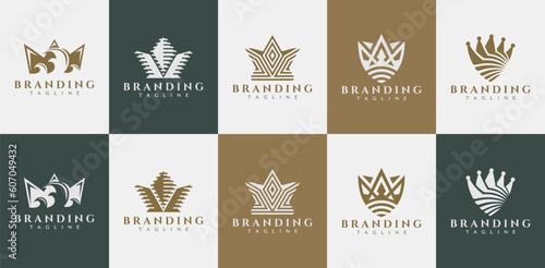 Luxury king crown logo brand