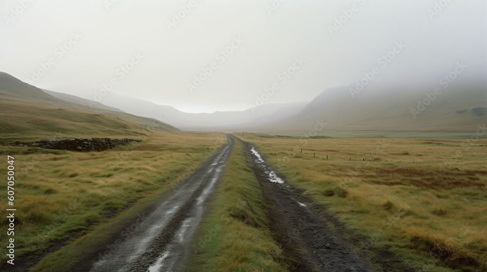 Road journey through vast open landscapes in Norway among the mountains Road journey through vast open landscapes in Norway among the mountains