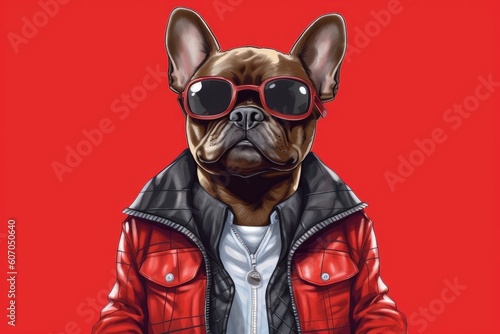A French bulldog wearing a jacket. (Illustration, Generative AI) © HandmadePictures