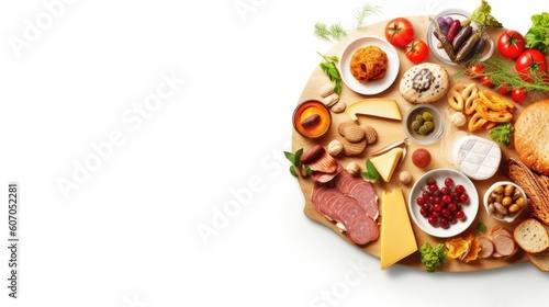 Austrian food with white background top view Created With Generative AI Technology