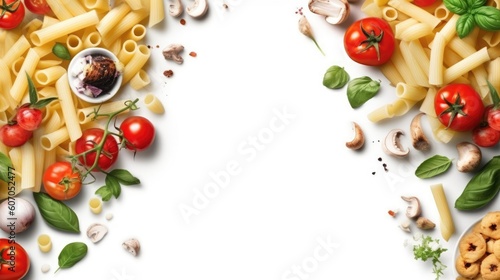 Italian Food With White background top Created With Generative AI Technology