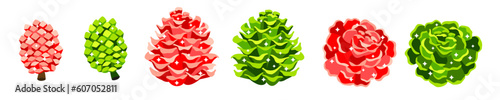  松ぼっくりセット 赤緑※Affinity Designer作成svgファイル