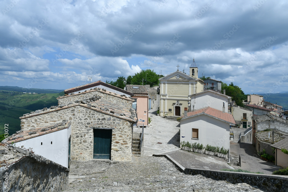 Panoramic view of the village of Cairano in Campania, Italy.