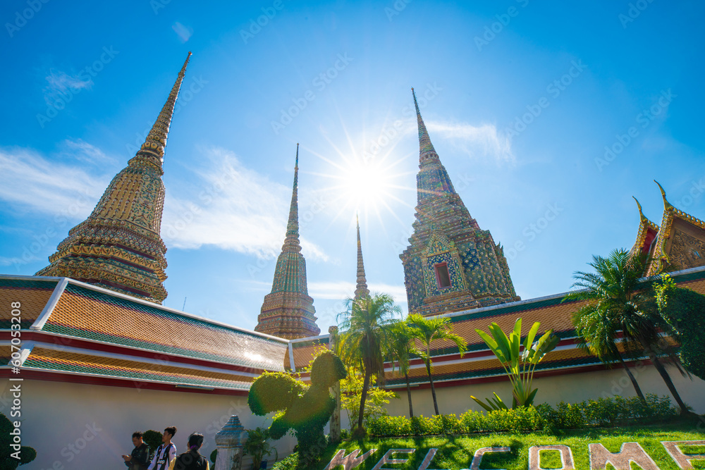 Fototapeta premium Buddhist temple Wat Pho beautiful pagoda travel place